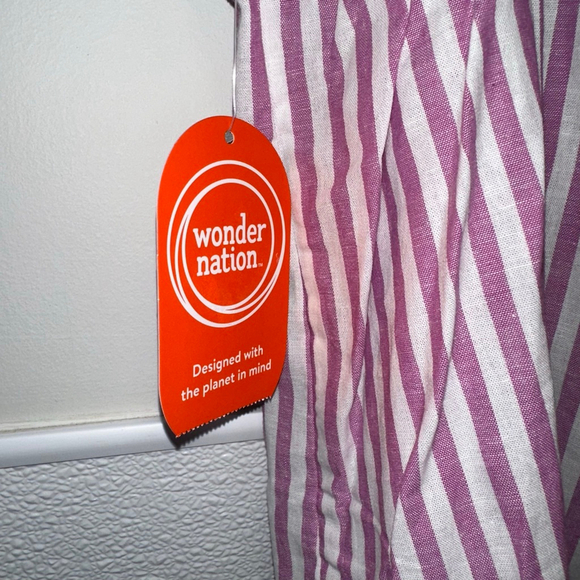 Girls Wonder Nation Purple Lavender White Striped Tank Top XL (14-16) NEW NWT - Picture 5 of 11